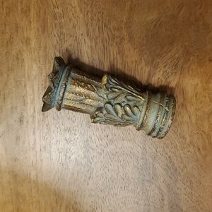 NWOT Vintage Gold and Blue Patina Decorative Lamp Finial